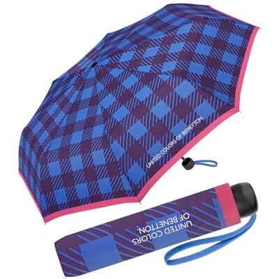 United Benetton Zakparaplu Super Mini Dots, Blauw met vierkanten United Benetton Zakparaplu Super Mini Dots, Blauw met vierkanten