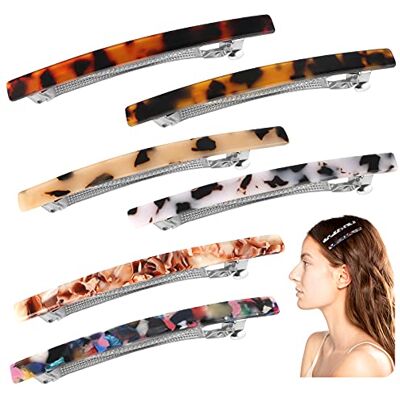 Dasyusuo Haarspeldjes voor dames, 6 stuks, voor alle kapsels, rechthoekige haarspelden, geschikt voor alle gelegenheden en haarspeldjes met 6 kleuren, Franse clip Dasyusuo Haarspeldjes voor dames, 6 stuks, voor alle kapsels, rechthoekige haarspelden, geschikt voor alle gelegenheden en haarspeldjes met 6 kleuren, Franse clip