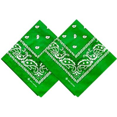ZENO Bandana, set van 2, 100% katoen en natuurlijke vezels, koningsblauwe sjaal zonder polyester, premium kwaliteit, zacht, duurzaam en machinewasbaar, bandana voor heren, uniseks en kinderen, Groen 21 x 21 in ZENO Bandana, set van 2, 100% katoen en natuurlijke vezels, koningsblauwe sjaal zonder polyester, premium kwaliteit, zacht, duurzaam en machinewasbaar, bandana voor heren, uniseks en kinderen, Groen 21 x 21 in