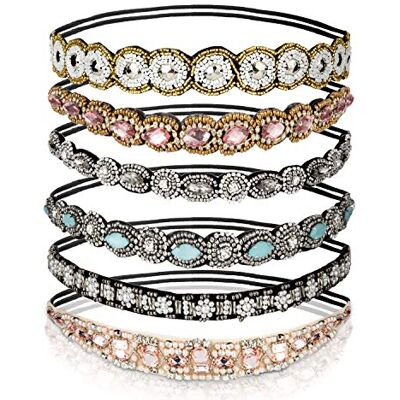 Sharp haarbanden, 6 stuks, stras, kralen, elastische hoofdband met sieraad, parel, kristal, kralen, voor vrouwen, meisjes, haaraccessoire (6 stijlen) Sharp haarbanden, 6 stuks, stras, kralen, elastische hoofdband met sieraad, parel, kristal, kralen, voor vrouwen, meisjes, haaraccessoire (6 stijlen)