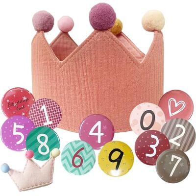 MAXQUU 1 stuk verjaardagskroon hoed met cijfer 0 tot 9 badges, een haarspeld van chiffon, verjaardagsfeesthoed voor jongens/meisjes, kinderfeestdecoraties MAXQUU 1 stuk verjaardagskroon hoed met cijfer 0 tot 9 badges, een haarspeld van chiffon, verjaardagsfeesthoed voor jongens/meisjes, kinderfeestdecoraties