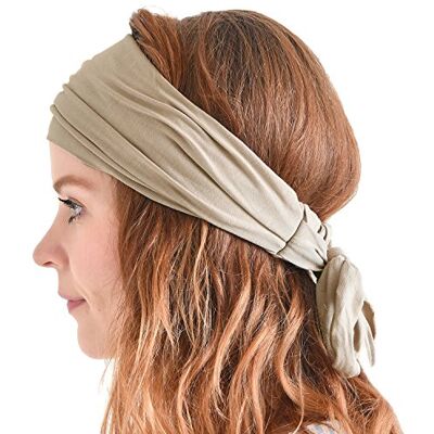CHARM Bandana hoofdband voor heren Hoofdband voor dames Beige Brede hoofdband voor dames, ninjasjaal, trainingshoofdband CHARM Bandana hoofdband voor heren Hoofdband voor dames Beige Brede hoofdband voor dames, ninjasjaal, trainingshoofdband