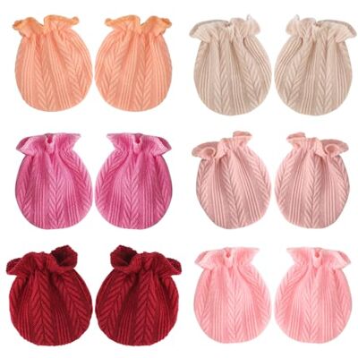 DRESHOW Wanten voor baby's, pasgeborenen, handschoenen voor zuigelingen, gestreepte katoenen handschoenen voor 0-6 maanden Eén maat DRESHOW Wanten voor baby's, pasgeborenen, handschoenen voor zuigelingen, gestreepte katoenen handschoenen voor 0-6 maanden Eén maat