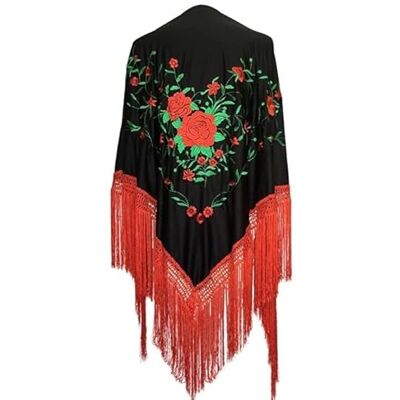La Senorita Tuch Modieuze Sjaal Dames, Zwart Rood Groen, M Medium La Senorita Tuch Modieuze Sjaal Dames, Zwart Rood Groen, M Medium
