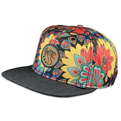 Djinns Peacock Snapback Cap Hip Hop Cap, meerkleurig, één maat Eén maat Djinns Peacock Snapback Cap Hip Hop Cap, meerkleurig, één maat Eén maat