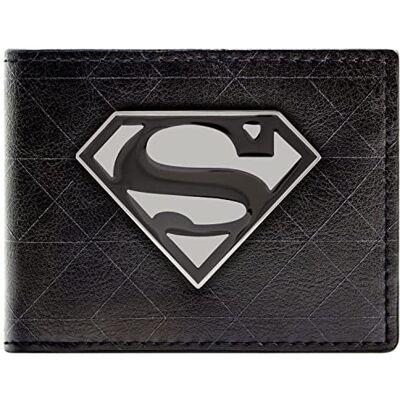 Man of Steel Superman Hope portemonnee, 2 kleppen, metaal, zilverkleurig, met identiteitskaart en ID-kaart, zwart, één maat, 2 kleppen, zwart., One Size, 2 kleppen Man of Steel Superman Hope portemonnee, 2 kleppen, metaal, zilverkleurig, met identiteitskaart en ID-kaart, zwart, één maat, 2 kleppen, zwart., One Size, 2 kleppen