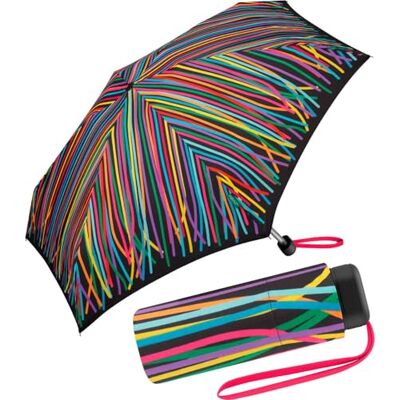 United Benetton Ultra Mini Zakparaplu, linten, Compact met veelkleurig ribbelpatroon United Benetton Ultra Mini Zakparaplu, linten, Compact met veelkleurig ribbelpatroon