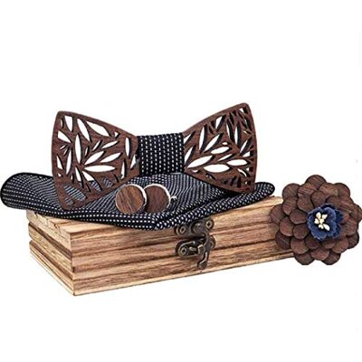 BEFORBIO Handgemaakte houten vlinderdas, chique en modieus, modieus accessoire of cadeau-idee, gemakkelijk verstelbaar, zwart 01, eenheidsmaat Eén maat BEFORBIO Handgemaakte houten vlinderdas, chique en modieus, modieus accessoire of cadeau-idee, gemakkelijk verstelbaar, zwart 01, eenheidsmaat Eén maat
