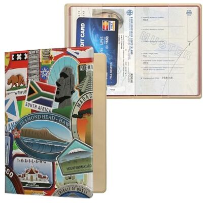 kwmobile Reispaspoorthouder Flip Case met elastische sluiting Paspoort- of ID-bescherming Zwart-rood-blauw kwmobile Reispaspoorthouder Flip Case met elastische sluiting Paspoort- of ID-bescherming Zwart-rood-blauw