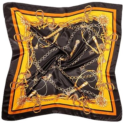 DRESHOW Grote vierkante sjaals voor dames, satijn, haaraccessoires, zijde, klassieke patronen, strandbandana's Eén maat DRESHOW Grote vierkante sjaals voor dames, satijn, haaraccessoires, zijde, klassieke patronen, strandbandana's Eén maat