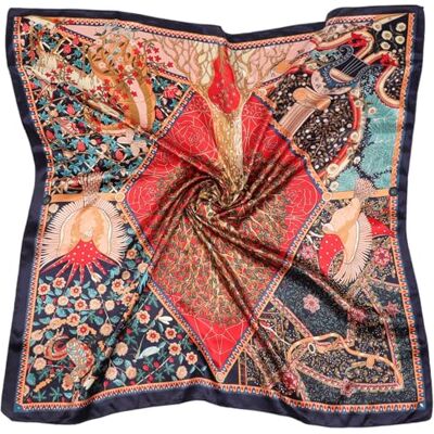 DRESHOW Grote vierkante sjaals voor dames, satijn, haaraccessoires, zijde, klassieke patronen, strandbandana's Eén maat DRESHOW Grote vierkante sjaals voor dames, satijn, haaraccessoires, zijde, klassieke patronen, strandbandana's Eén maat