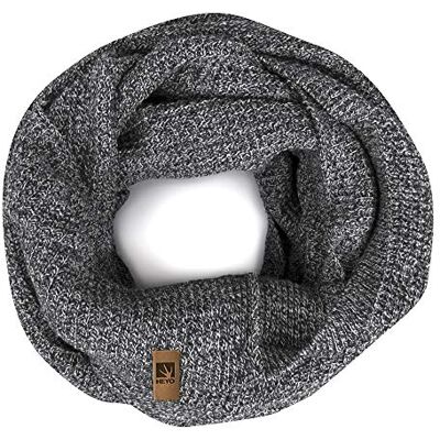 HEYO H16025 Ronde wintersjaal voor heren, zachte gebreide buissjaal, warme sjaal, lichtgrijs, één maat HEYO H16025 Ronde wintersjaal voor heren, zachte gebreide buissjaal, warme sjaal, lichtgrijs, één maat