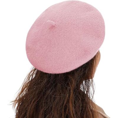 TRIXES Franse baret één maat baret voor dames Newsboy hoed Franse muts klassieke wollen muts herfst lente winter hoeden vintage effen kleur TRIXES Franse baret één maat baret voor dames Newsboy hoed Franse muts klassieke wollen muts herfst lente winter hoeden vintage effen kleur