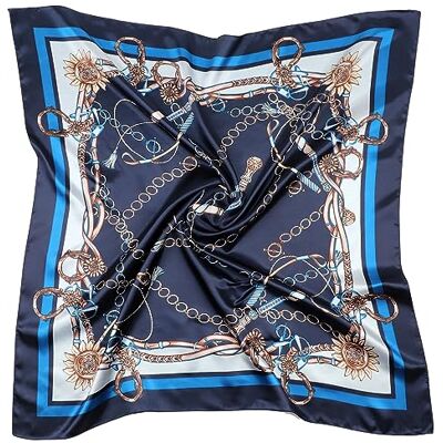 DRESHOW Grote vierkante sjaals voor dames, satijn, haaraccessoires, zijde, klassieke patronen, strandbandana's Eén maat DRESHOW Grote vierkante sjaals voor dames, satijn, haaraccessoires, zijde, klassieke patronen, strandbandana's Eén maat