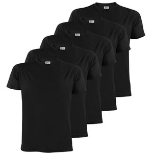 ALPIDEX T-shirts voor heren, 5 stuks, zwart, effen, ronde hals, maat S, M, L, XL, XXL, 3XL, 4XL, 5XL, zwart. 4XL ALPIDEX T-shirts voor heren, 5 stuks, zwart, effen, ronde hals, maat S, M, L, XL, XXL, 3XL, 4XL, 5XL, zwart. 4XL