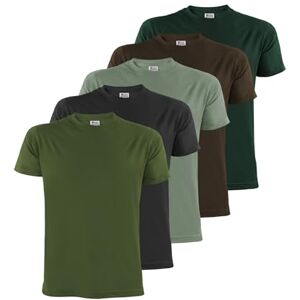 ALPIDEX T-shirts voor heren, 5 stuks, zwart, effen, ronde hals, maat S, M, L, XL, XXL, 3XL, 4XL, 5XL, Bos 3XL ALPIDEX T-shirts voor heren, 5 stuks, zwart, effen, ronde hals, maat S, M, L, XL, XXL, 3XL, 4XL, 5XL, Bos 3XL