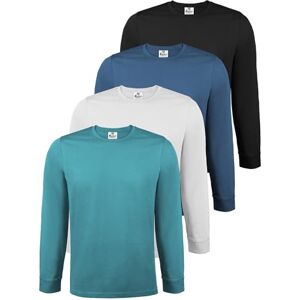 ALPIDEX T-shirt voor heren, lange mouwen, 4 stuks, 100% katoen, basic, effen, katoen, stretch, ronde hals, Water, 4XL 4XL ALPIDEX T-shirt voor heren, lange mouwen, 4 stuks, 100% katoen, basic, effen, katoen, stretch, ronde hals, Water, 4XL 4XL