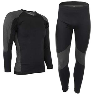 ALPIDEX Heren thermisch ondergoed functioneel outfit ski warm flexibel ademend winter herfst, Maat: S/M, Kleur: zwart-grijs ALPIDEX Heren thermisch ondergoed functioneel outfit ski warm flexibel ademend winter herfst, Maat: S/M, Kleur: zwart-grijs