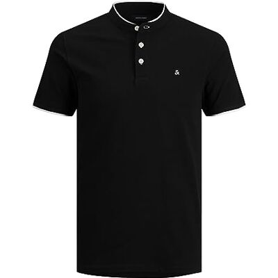 Jack & Jones Jjepaulos Mao Polo SS Noos heren, zwart. L Jack & Jones Jjepaulos Mao Polo SS Noos heren, zwart. L