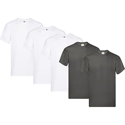 Fruit of the Loom Original T-shirt voor heren (set van 5 stuks) XXL Fruit of the Loom Original T-shirt voor heren (set van 5 stuks) XXL
