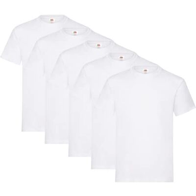 Fruit of the Loom Heavy Katoenen T-shirt heren (5 stuks), Wit. L Fruit of the Loom Heavy Katoenen T-shirt heren (5 stuks), Wit. L