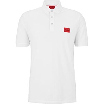 HUGO Dereso222 Poloshirt voor heren, wit 100, S S HUGO Dereso222 Poloshirt voor heren, wit 100, S S