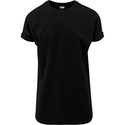 Urban Classics Turnup lang T-shirt voor heren, in vele kleuren beschikbaar, maten XS tot 5XL, Zwart (7) XL Urban Classics Turnup lang T-shirt voor heren, in vele kleuren beschikbaar, maten XS tot 5XL, Zwart (7) XL