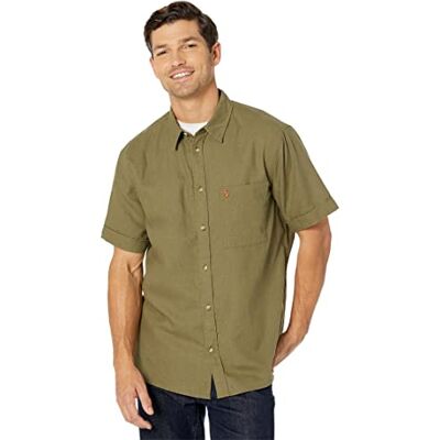 Fjällräven Fjallraven Övik Travel Shirt SS M T-shirt voor heren, Groen Fjällräven Fjallraven Övik Travel Shirt SS M T-shirt voor heren, Groen
