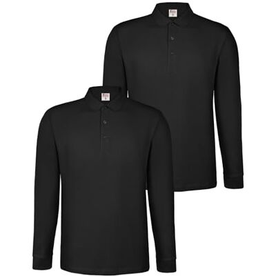 ALPIDEX Poloshirt voor heren, lange mouwen, 2 stuks, 100% katoen, klassiek 240 g/m², rechte pasvorm, Oeko-Tex, ademend, kraag, knopen, manchetten, werk, casual, effen, S-5XL XXL ALPIDEX Poloshirt voor heren, lange mouwen, 2 stuks, 100% katoen, klassiek 240 g/m², rechte pasvorm, Oeko-Tex, ademend, kraag, knopen, manchetten, werk, casual, effen, S-5XL XXL