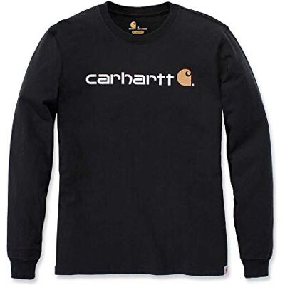 Carhartt Herenshirt met lange mouwen met grafisch logo, casual pasvorm., zwart. XS Carhartt Herenshirt met lange mouwen met grafisch logo, casual pasvorm., zwart. XS