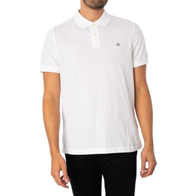 Gant Reg Shield Ss Pique poloshirt voor heren, Wit, 5XL 5XL Gant Reg Shield Ss Pique poloshirt voor heren, Wit, 5XL 5XL