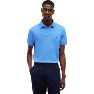 Tommy Hilfiger 1985 Poloshirt met korte mouwen voor heren, regular fit, blauw (Blue Spell), XL XL Tommy Hilfiger 1985 Poloshirt met korte mouwen voor heren, regular fit, blauw (Blue Spell), XL XL