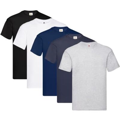 Fruit of the Loom Original T-shirt voor heren (set van 5 stuks) XXL Fruit of the Loom Original T-shirt voor heren (set van 5 stuks) XXL