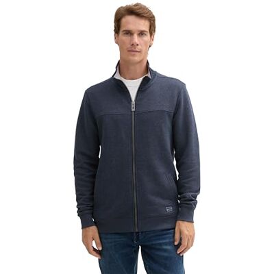 TOM TAILOR heren sweater Colorblock Zip, 19024 Sky Captain Blauw Wit Melange, XXL XXL TOM TAILOR heren sweater Colorblock Zip, 19024 Sky Captain Blauw Wit Melange, XXL XXL