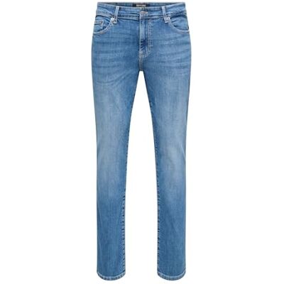 Only Onsloom Heren Slim Fit Jeans Medium Taille Denim Medium Blauw 32W / 32L Taile 32/lengte 32 Only Onsloom Heren Slim Fit Jeans Medium Taille Denim Medium Blauw 32W / 32L Taile 32/lengte 32