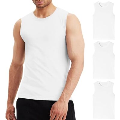 LiKing Tanktop voor heren, 3/6 stuks, katoen, mouwloos, elastaan, 8301 XL LiKing Tanktop voor heren, 3/6 stuks, katoen, mouwloos, elastaan, 8301 XL