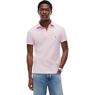 Tommy Hilfiger Heren poloshirt 1985 Slim Polo Mw0mw17771, Roze (Lys Rose), XXL XXL Tommy Hilfiger Heren poloshirt 1985 Slim Polo Mw0mw17771, Roze (Lys Rose), XXL XXL
