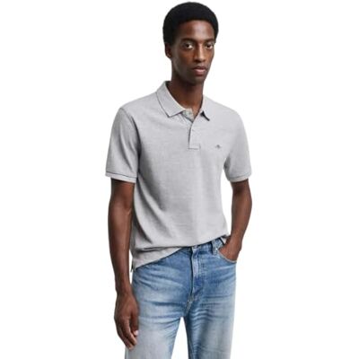 Gant Reg Emb Archive Shield Poloshirt voor heren, grijs., L L Gant Reg Emb Archive Shield Poloshirt voor heren, grijs., L L