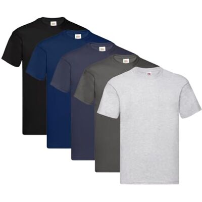 Fruit of the Loom Original T-shirt voor heren (set van 5 stuks) XXL Fruit of the Loom Original T-shirt voor heren (set van 5 stuks) XXL