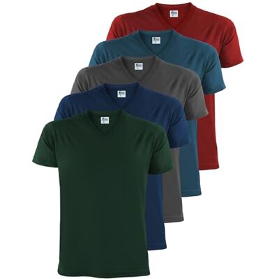 ALPIDEX Heren T-Shirts Set van 5 V-hals 100% Katoen Effen Basic Heren T-shirt Korte Mouwen S M L XL XXL 3XL 4XL 5XL, Maat: S, Kleur: Earth S ALPIDEX Heren T-Shirts Set van 5 V-hals 100% Katoen Effen Basic Heren T-shirt Korte Mouwen S M L XL XXL 3XL 4XL 5XL, Maat: S, Kleur: Earth S