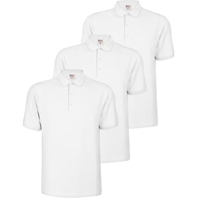 ALPIDEX Set van 3 poloshirts voor heren, 100% katoen, korte mouwen, T-shirt, klassiek, casual, effen, S, M, L, XL, XXL, 3XL, 4XL, 5XL, Wit., 5XL 5XL ALPIDEX Set van 3 poloshirts voor heren, 100% katoen, korte mouwen, T-shirt, klassiek, casual, effen, S, M, L, XL, XXL, 3XL, 4XL, 5XL, Wit., 5XL 5XL