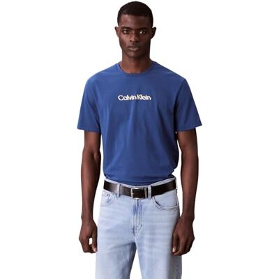 Calvin Klein Jeans Ss Glitched Logo Eu Classic Tee Lv04rc858g Grafische T-shirts voor heren, Blauw (Blue Jean), XS XS Calvin Klein Jeans Ss Glitched Logo Eu Classic Tee Lv04rc858g Grafische T-shirts voor heren, Blauw (Blue Jean), XS XS