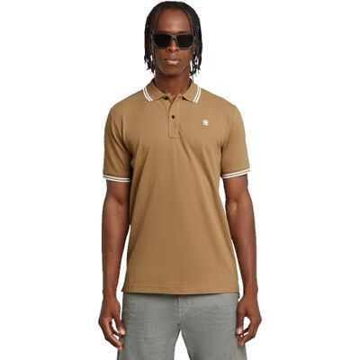 G-STAR RAW G-STAR Dunda Slim Stripe Poloshirt voor heren (1 stuk), Beige (Safari D17127-5864-b444) S G-STAR RAW G-STAR Dunda Slim Stripe Poloshirt voor heren (1 stuk), Beige (Safari D17127-5864-b444) S