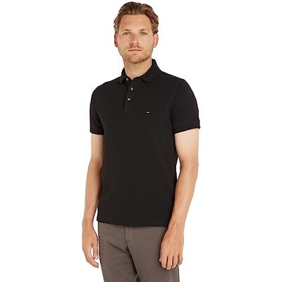 Tommy Hilfiger 1985 Mw0mw17771 Poloshirt voor heren, slimfit, Zwart, XS Tommy Hilfiger 1985 Mw0mw17771 Poloshirt voor heren, slimfit, Zwart, XS