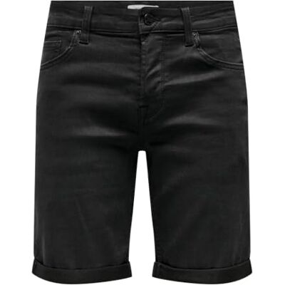 Only Onsply Life Reg Blk Jog Sht Pk 8581 Noos Jeansshorts voor heren, Zwarte jeans XS Only Onsply Life Reg Blk Jog Sht Pk 8581 Noos Jeansshorts voor heren, Zwarte jeans XS