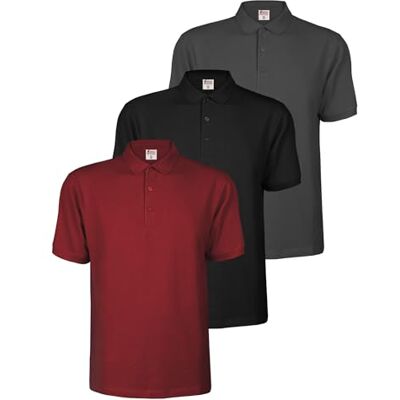 ALPIDEX 3 stuks poloshirts voor heren, 100% katoen, korte mouwen, klassiek, casual, effen, S, M, L, XL, XXL, 3XL, 4XL, 5XL, Zonsondergang, S S ALPIDEX 3 stuks poloshirts voor heren, 100% katoen, korte mouwen, klassiek, casual, effen, S, M, L, XL, XXL, 3XL, 4XL, 5XL, Zonsondergang, S S