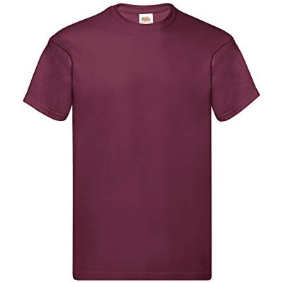 Fruit of the Loom Original T-shirt voor heren (set van 5 stuks), Bourgondië XXL Fruit of the Loom Original T-shirt voor heren (set van 5 stuks), Bourgondië XXL