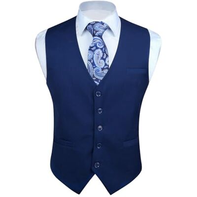 Enlision Herenvest, kostuum, casual, formeel, katoen, vesten, mouwloos, voor business, bruiloft, XS-4XL, Marineblauw-1, XS XS Enlision Herenvest, kostuum, casual, formeel, katoen, vesten, mouwloos, voor business, bruiloft, XS-4XL, Marineblauw-1, XS XS
