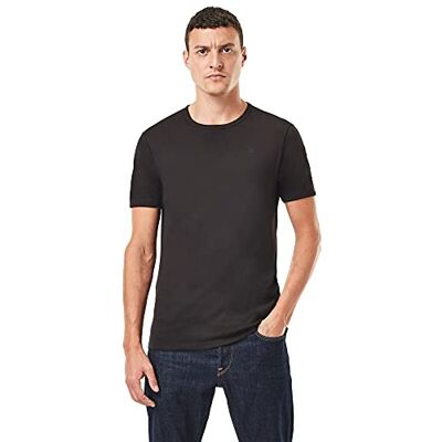 G-STAR RAW Heren Basic Slim 2-pack T-shirt, wit, Zwart, L L G-STAR RAW Heren Basic Slim 2-pack T-shirt, wit, Zwart, L L