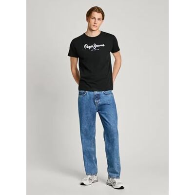 Pepe Jeans Eggo N heren T-Shirt (1-Pack), Zwart, XXL Pepe Jeans Eggo N heren T-Shirt (1-Pack), Zwart, XXL
